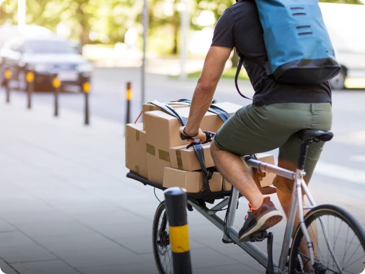 Odda Cargo Bike Courier Delivering Zapiet Orders